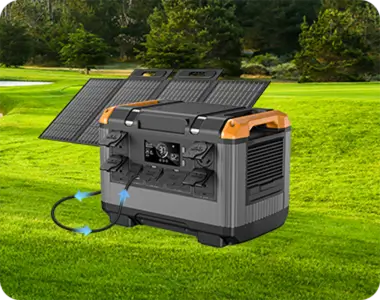 portable power station with AC outlet solar charging