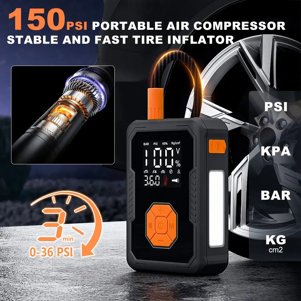 Car Jump Starter with Air Compressor