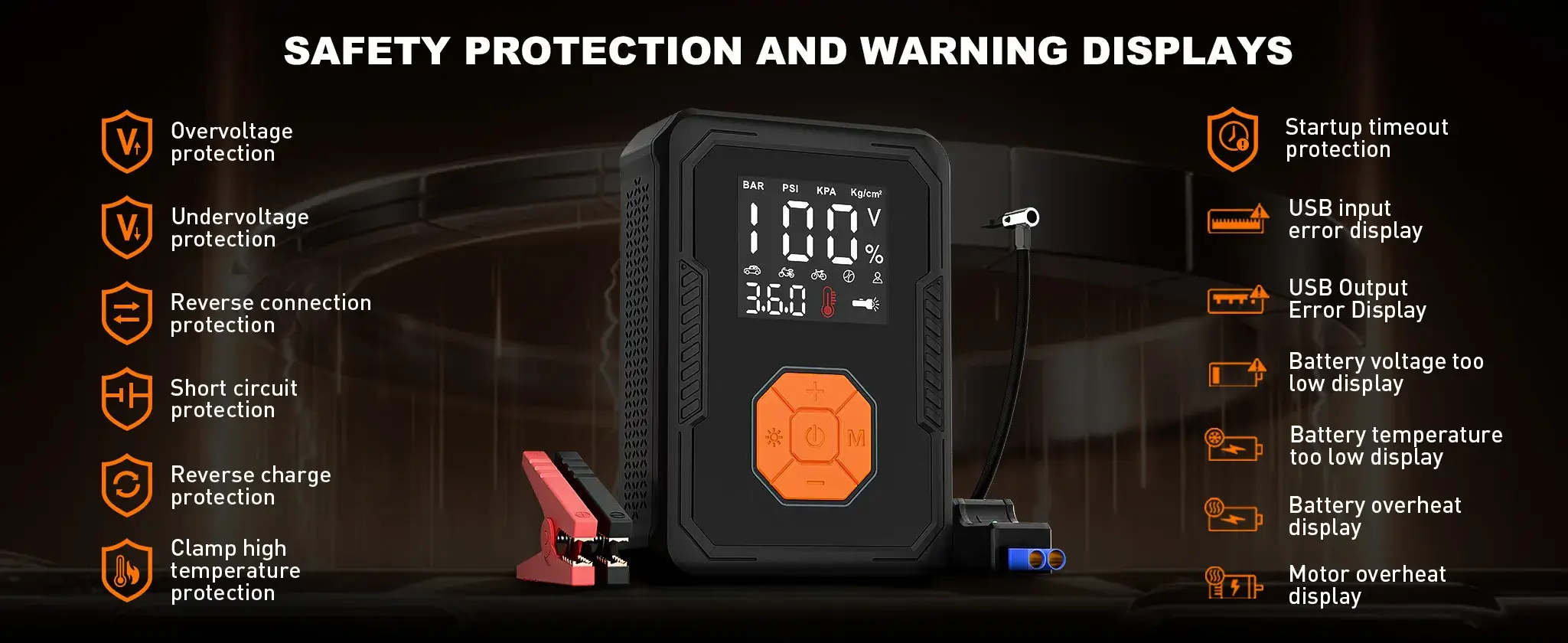 Car Jump Starter with Air Compressor