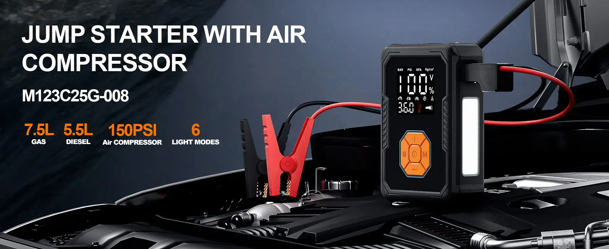 Car Jump Starter with Air Compressor