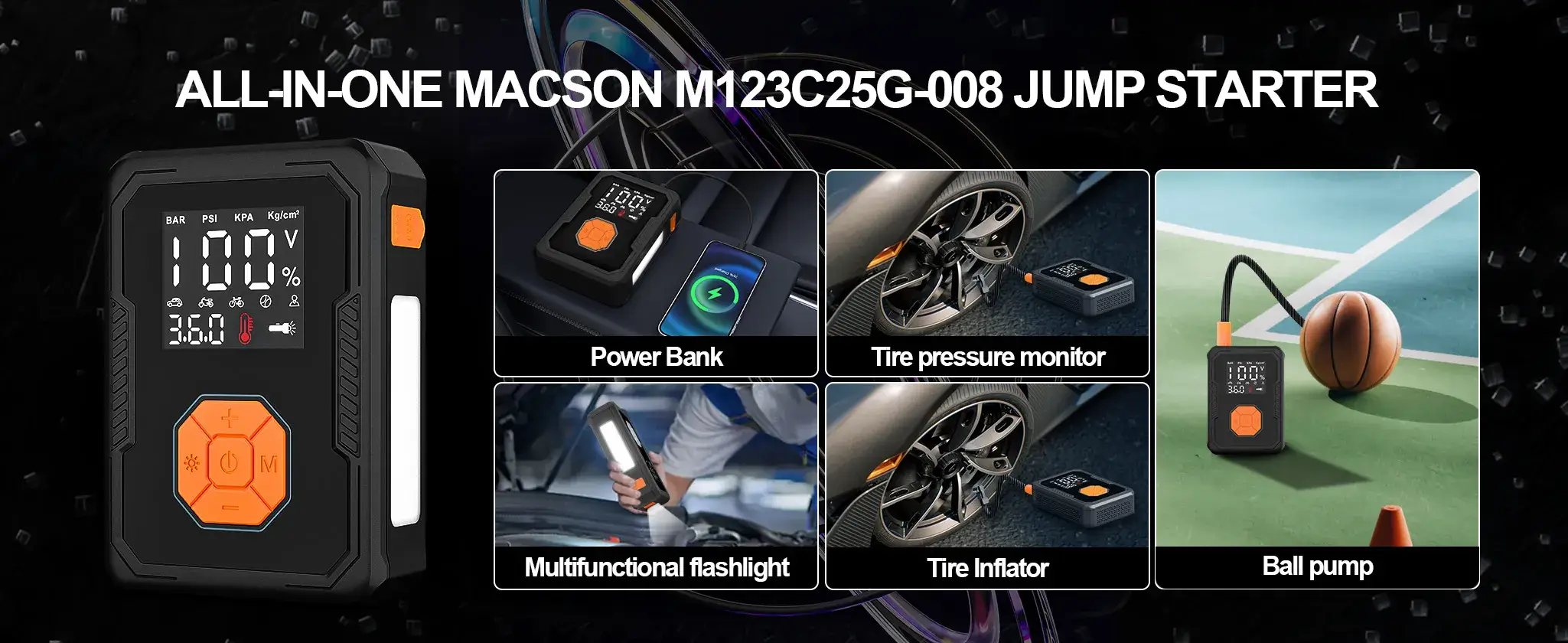 Car Jump Starter with Air Compressor