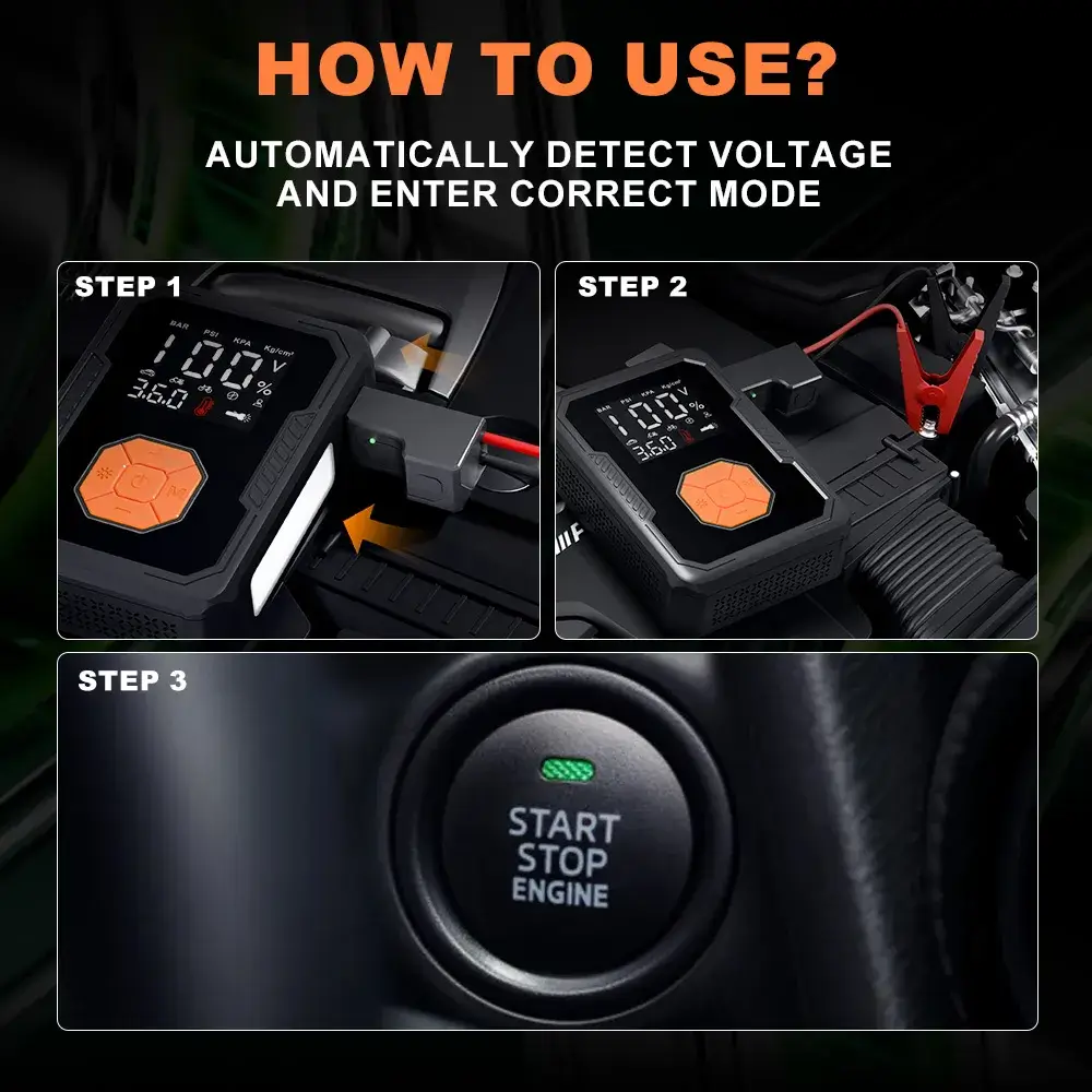 Car Jump Starter with Air Compressor