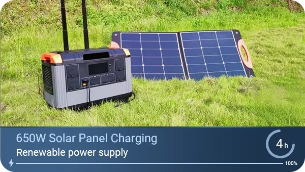 YD-T30 3000W portable power station supplier model - solar charging compatibility demo